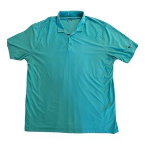 Nike Golf Dri-Fit Polo Shirt Tour Performance Men's XL Turquoise Blue Stretch